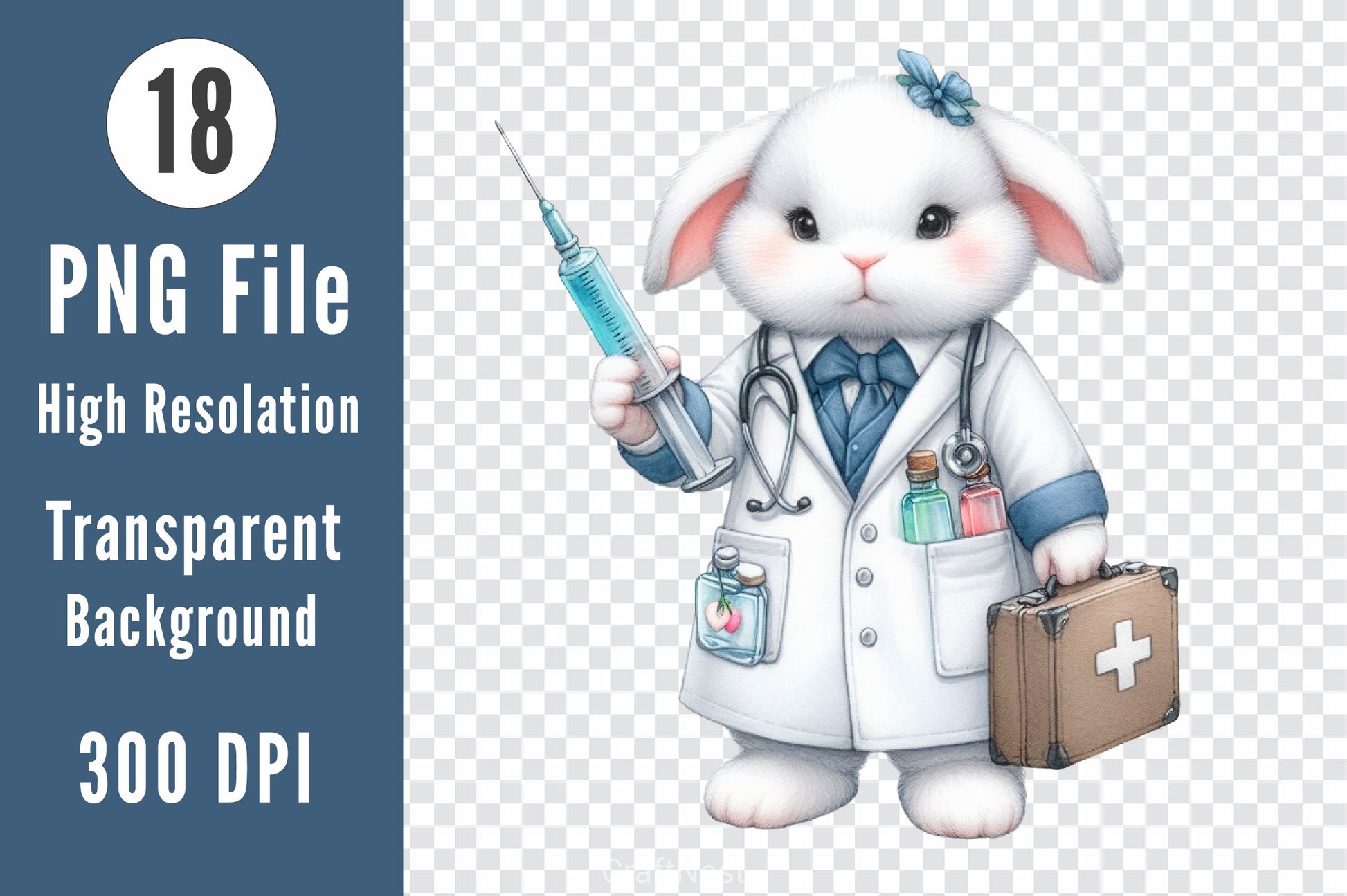 Easter Bunny Nurse Clipart Bundle 2 - CraftNest - Digital Crafting and Art