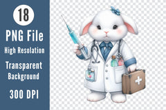 Easter Bunny Nurse Clipart Bundle 2 - CraftNest - Digital Crafting and Art