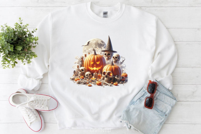 Halloween Skeleton Pumpkin Clipart Bundle - CraftNest - Digital Crafting and Art