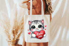 Love You Cat Valentine's Clipart Bundle 4 - CraftNest - Digital Crafting and Art