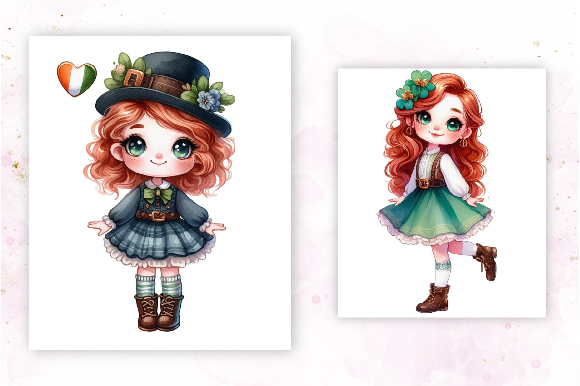 Cute St Patricks Irish Girl Clipart Bundle - CraftNest - Digital Crafting and Art