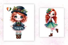 Cute St Patricks Irish Girl Clipart Bundle - CraftNest - Digital Crafting and Art