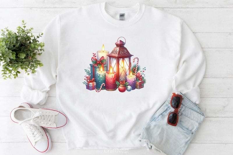 Christmas Candles & Lantern Clipart Bundle - CraftNest - Digital Crafting and Art