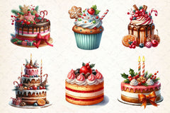 Christmas Cake Clipart Bundle 3 - CraftNest - Digital Crafting and Art