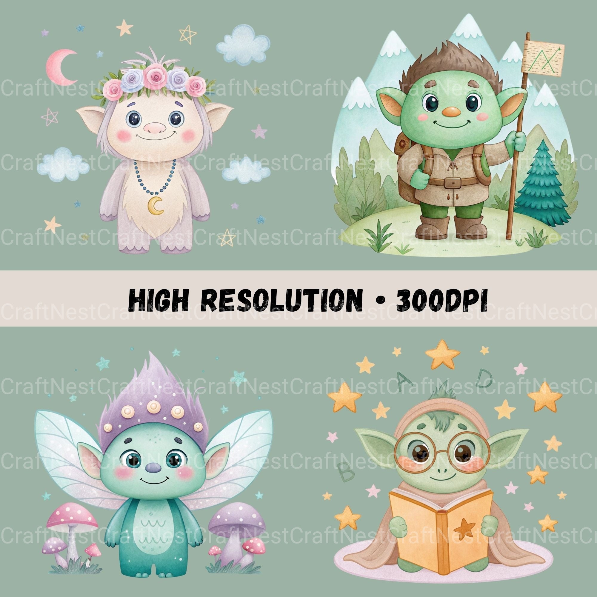 Trolls Updated Clipart Bundle - CraftNest - Digital Crafting and Art