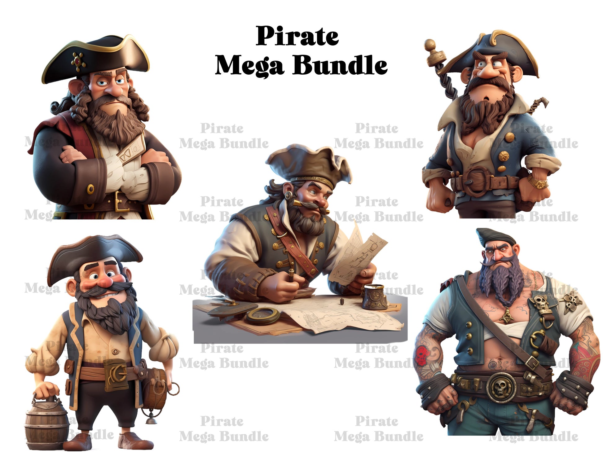 Cute Pirates Clipart - CraftNest