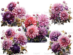 Fall Dahlias Clipart - CraftNest