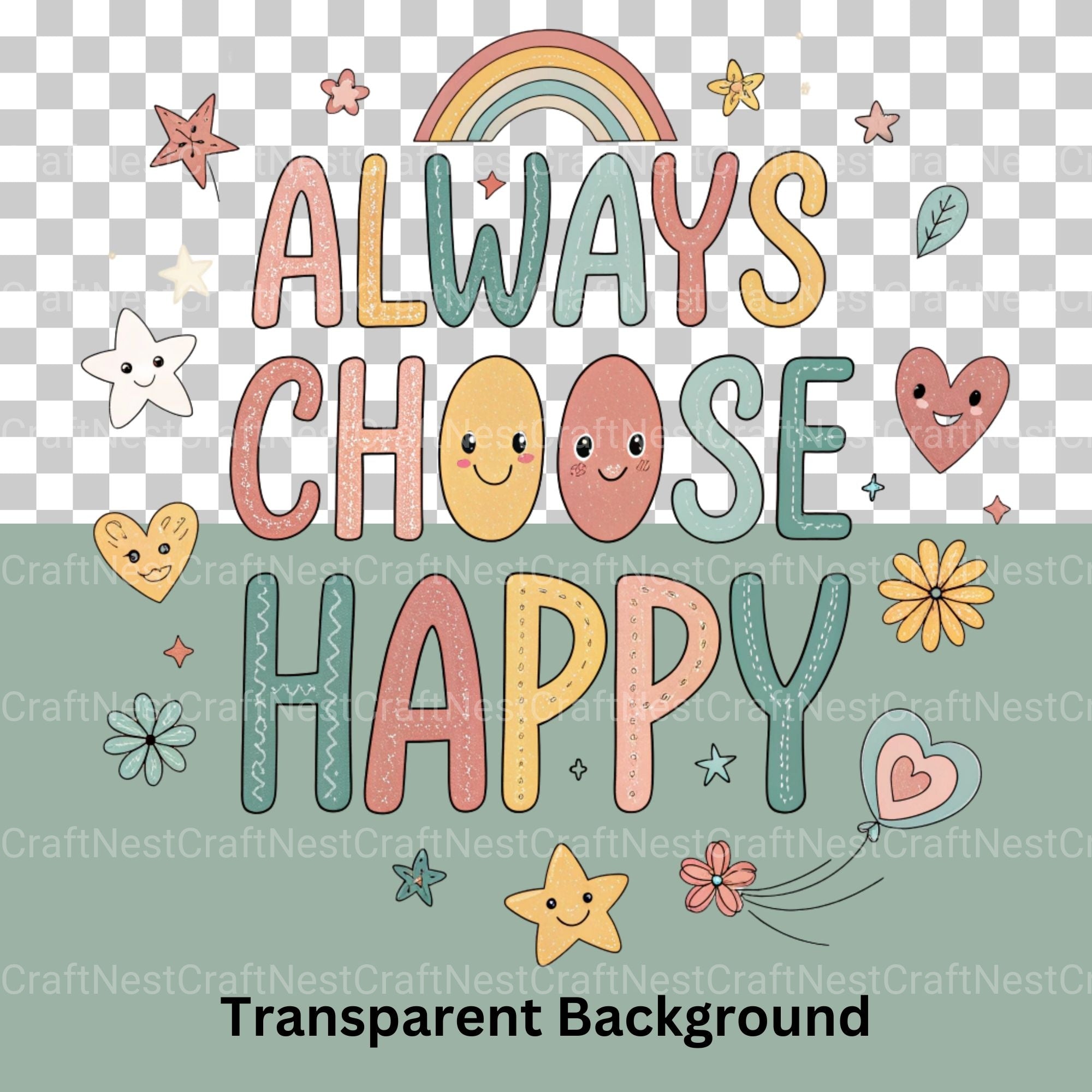 Retro Positive Words 2 Clipart Bundle - CraftNest - Digital Crafting and Art