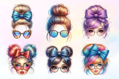 Messy Bun Mom Hair Clipart Bundle - CraftNest - Digital Crafting and Art