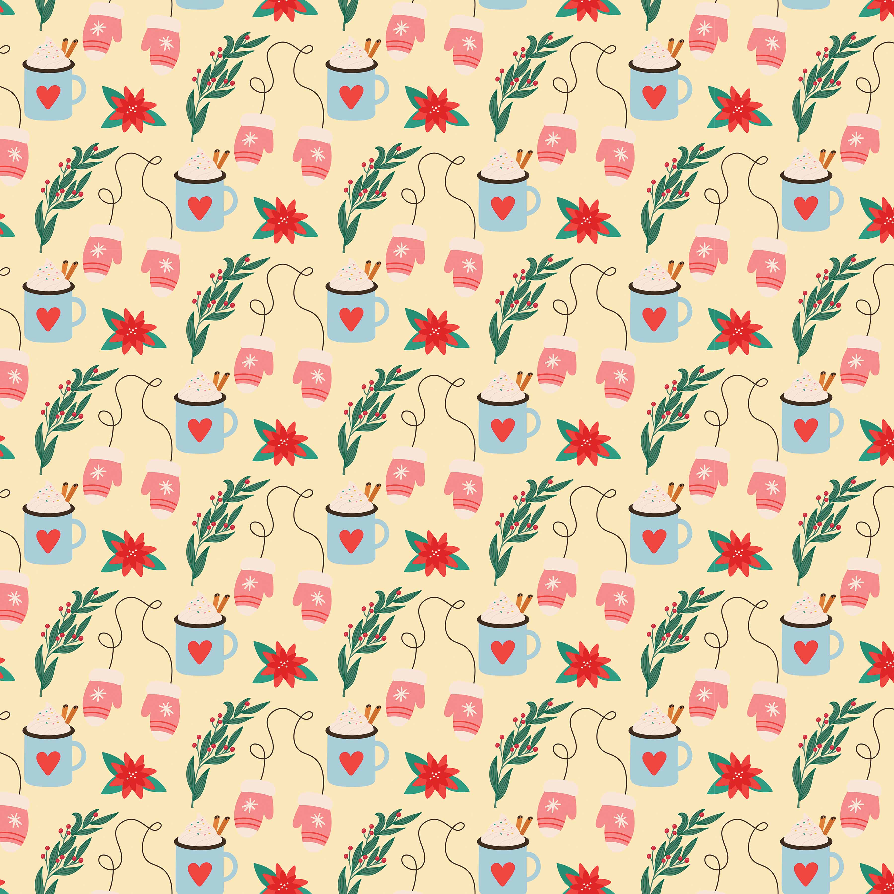 Christmas Green Trees Seamless Digital Paper - CraftNest - Digital Crafting and Art