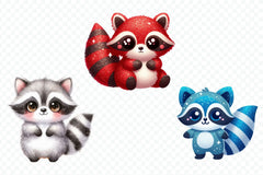 Cute Raccoon Clipart Bundle 3 - CraftNest - Digital Crafting and Art