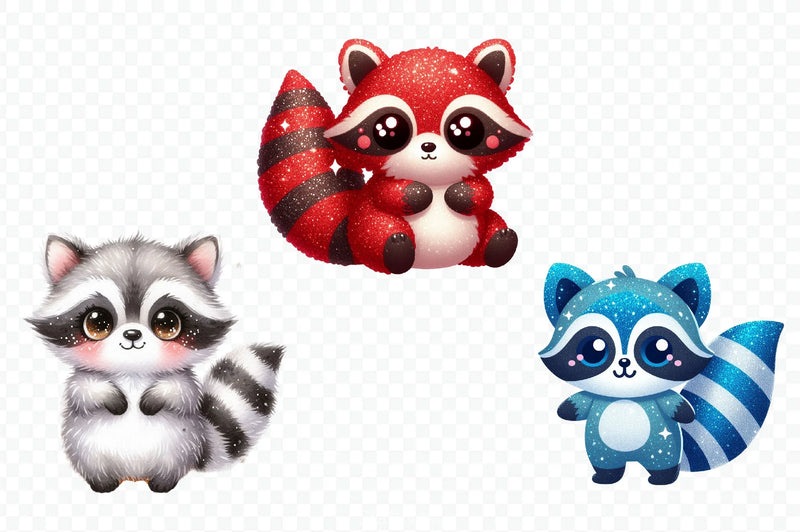 Cute Raccoon Clipart Bundle 3 - CraftNest - Digital Crafting and Art