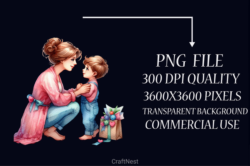 Mom & Baby Clipart Bundle - CraftNest - Digital Crafting and Art