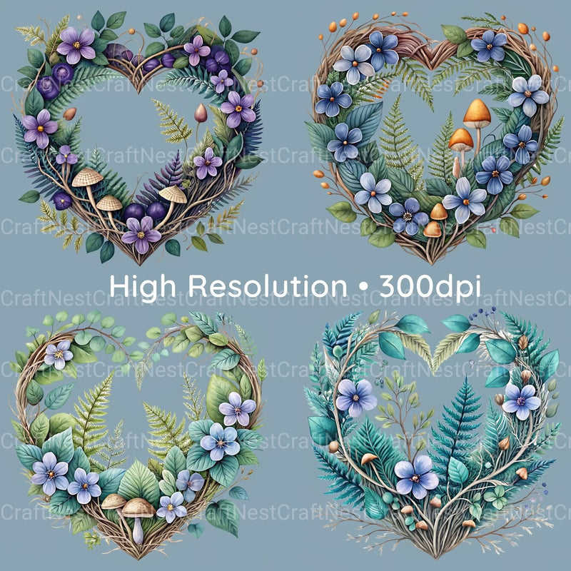 Twig Hearts Clipart Bundle - CraftNest - Digital Crafting and Art
