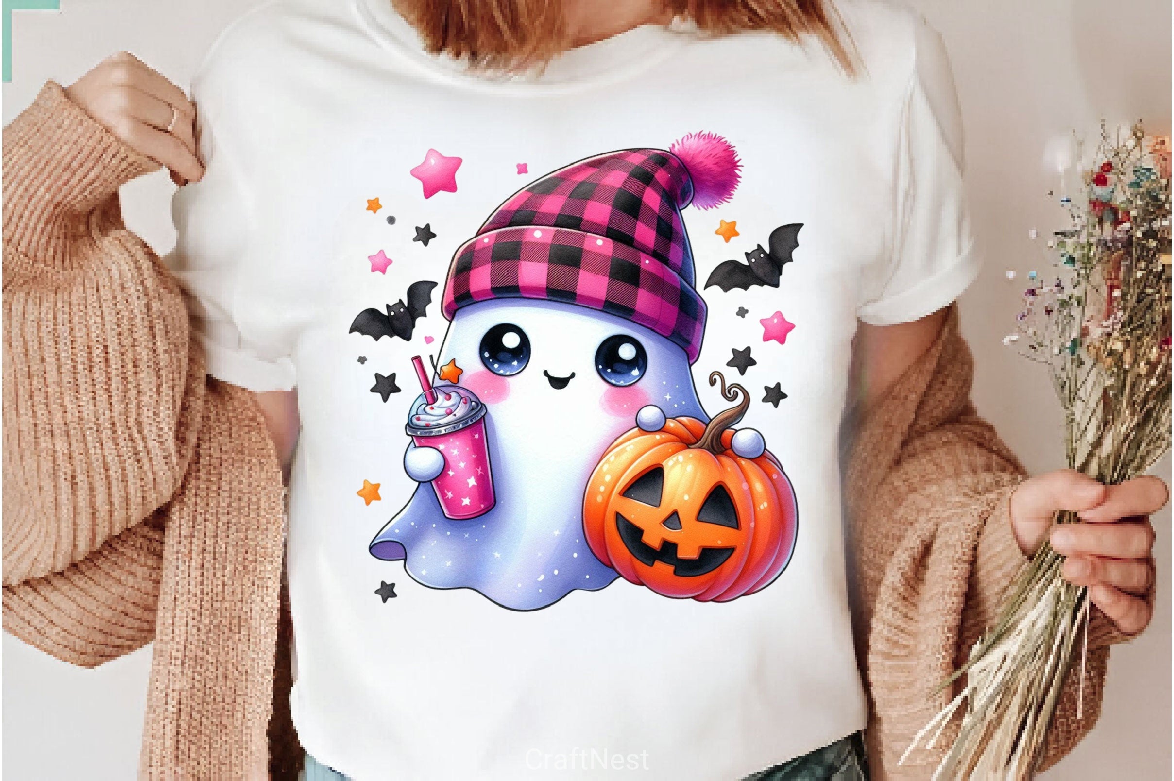 Cute Ghost Cute Halloween Clipart Bundle 16 - CraftNest - Digital Crafting and Art