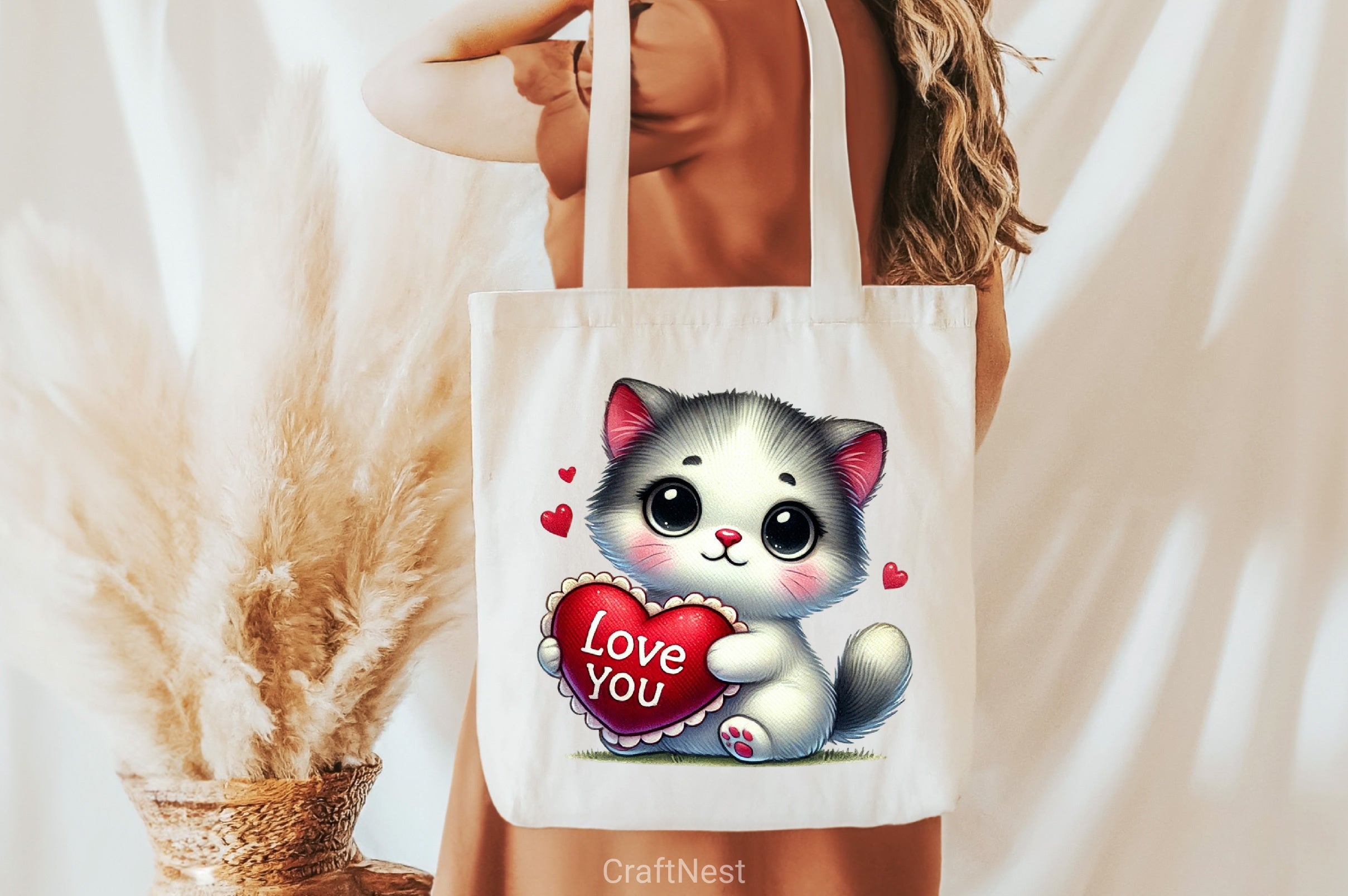 Love You Cat Valentine's Day Clipart Bundle - CraftNest - Digital Crafting and Art