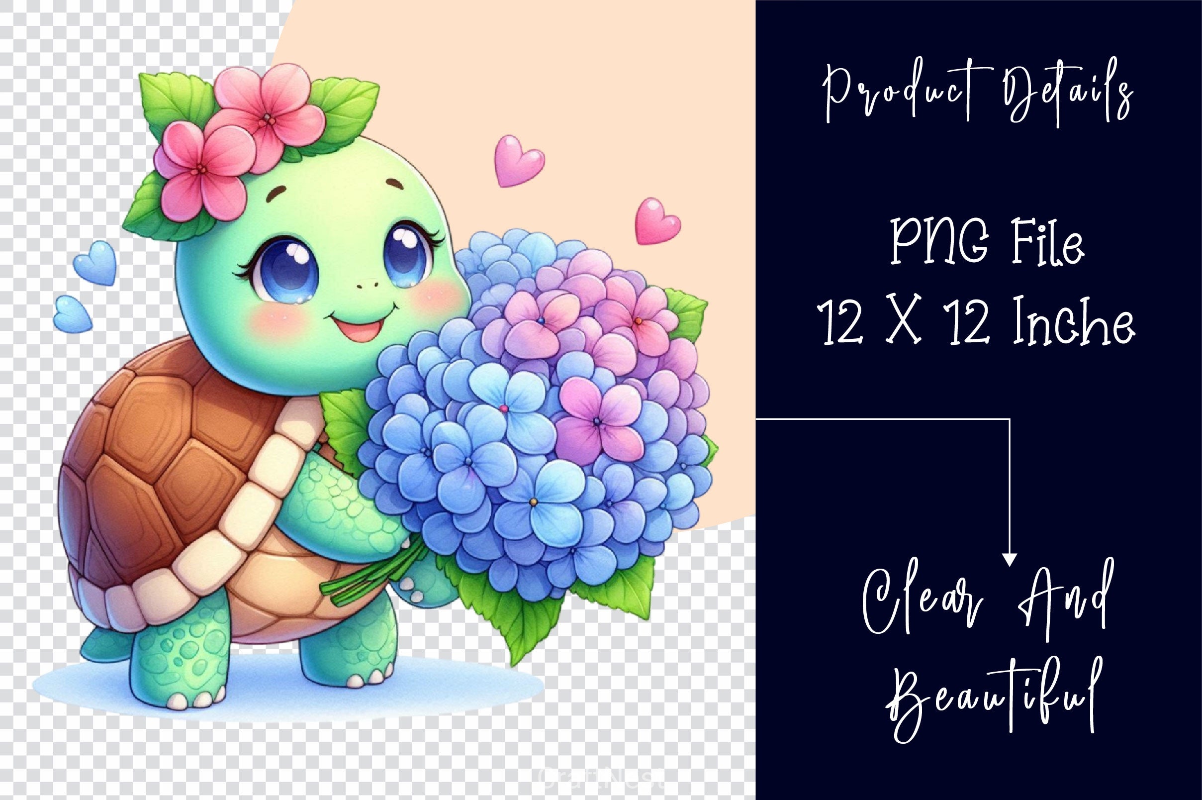 Baby Turtle Flowers Clipart Bundle - CraftNest - Digital Crafting and Art