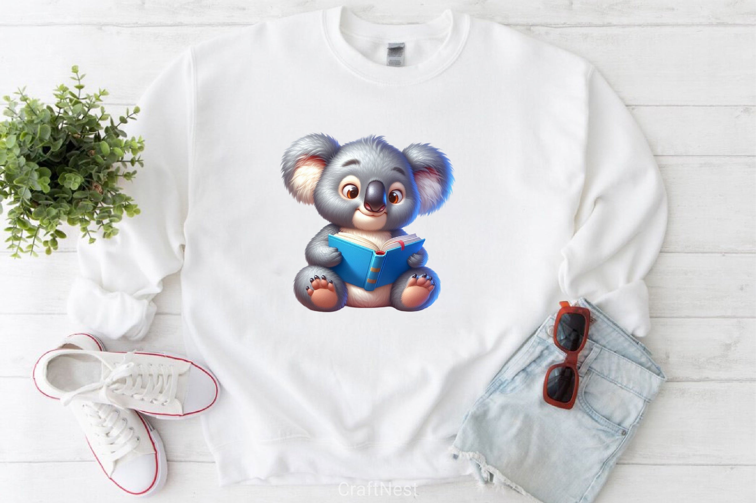 Cute Koala Reading Clipart Bundle - CraftNest - Digital Crafting and Art