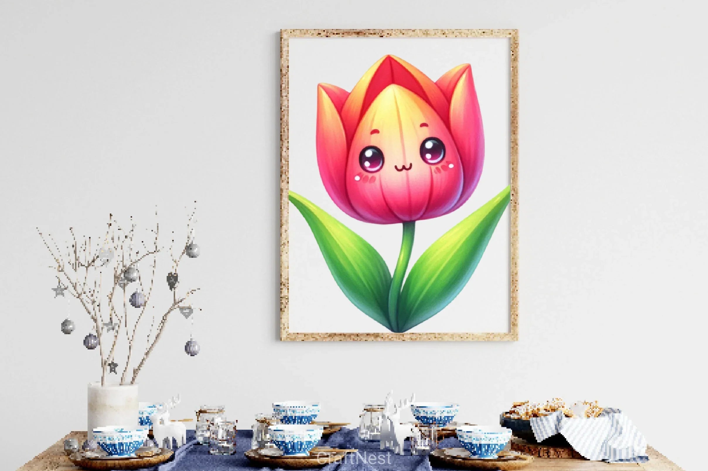 Flower Kawaii Clipart Bundle - CraftNest - Digital Crafting and Art