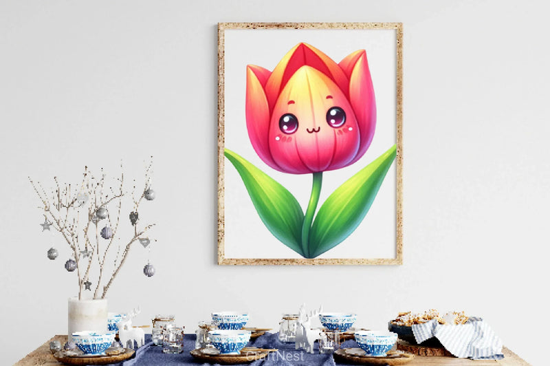 Flower Kawaii Clipart Bundle - CraftNest - Digital Crafting and Art