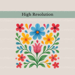 Mexican Flowers Square Clipart Bundle - CraftNest - Digital Crafting and Art
