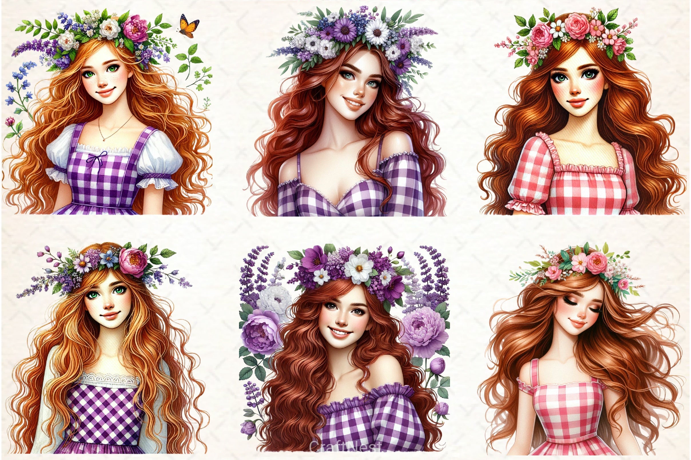 Spring Girl Clipart Bundle - CraftNest - Digital Crafting and Art