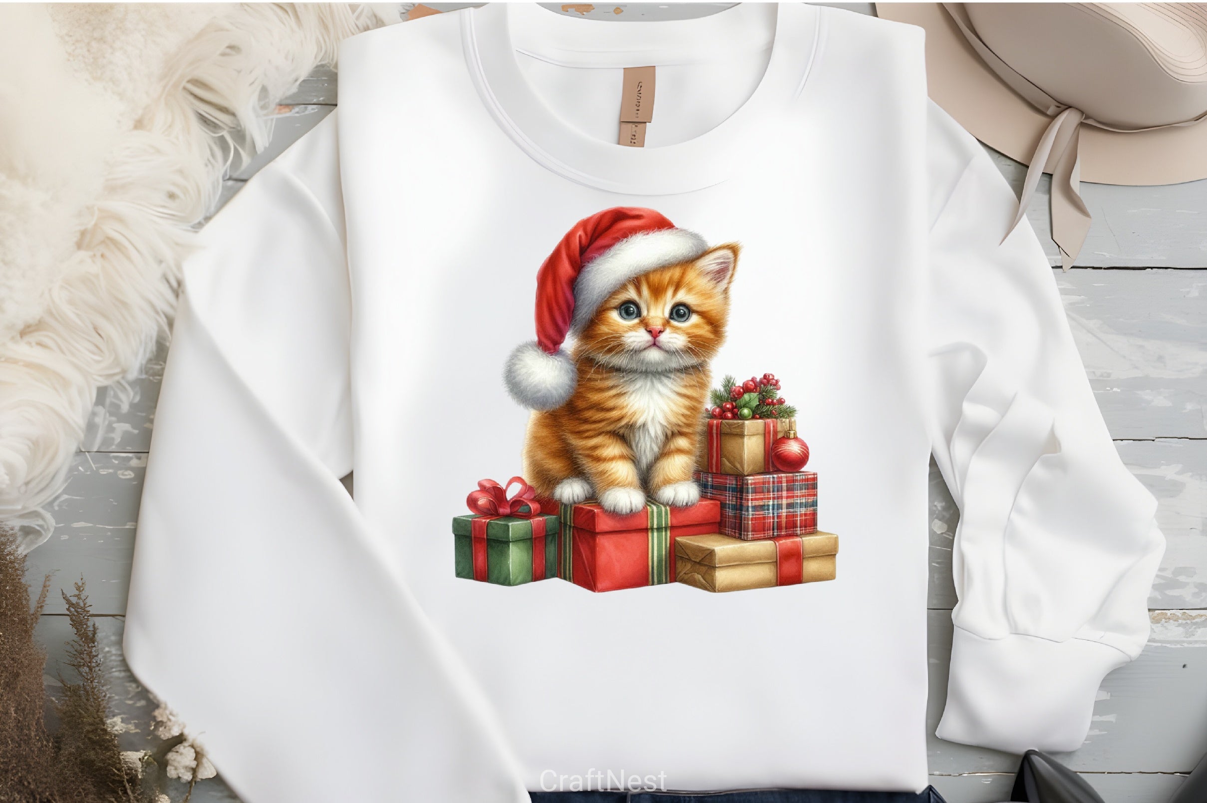 Christmas Kitten Clipart Bundle - CraftNest - Digital Crafting and Art