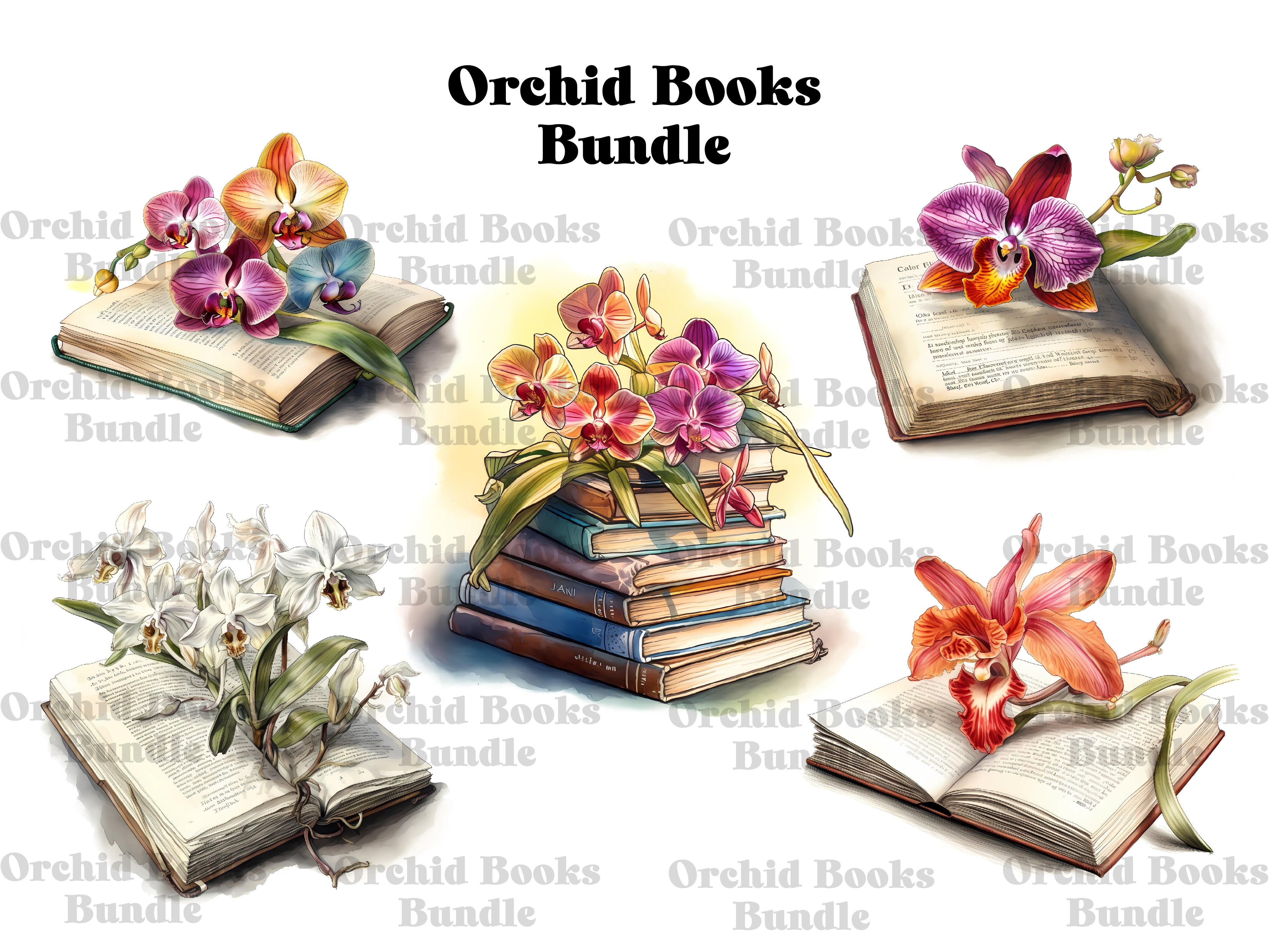 Orchid Books Clipart - CraftNest