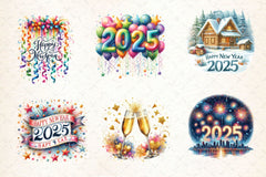 New Year 2025's Clipart Bundle - CraftNest - Digital Crafting and Art