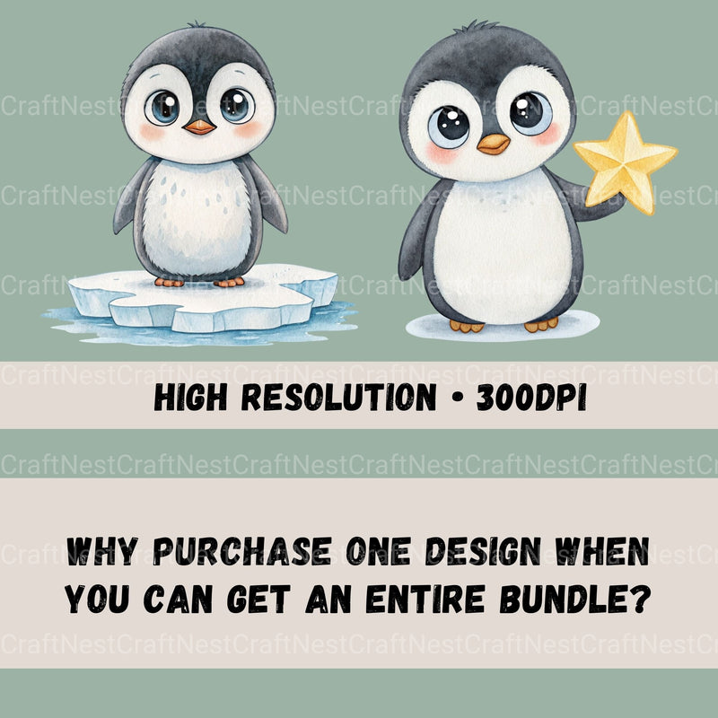 Penguins Clipart Bundle - CraftNest - Digital Crafting and Art