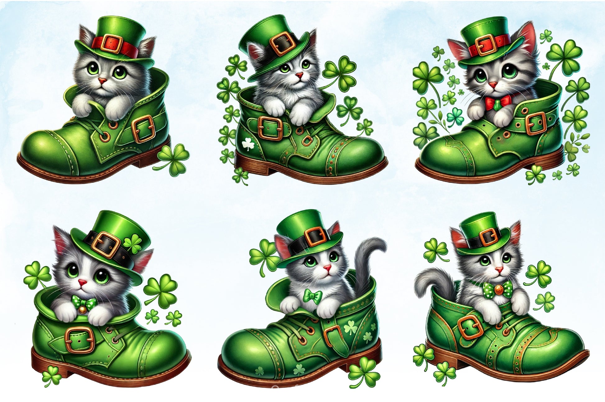 Cat Shoes St. Patrick's Day Clipart Bundle - CraftNest - Digital Crafting and Art