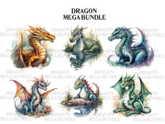 Realistic Dragons Clipart - CraftNest