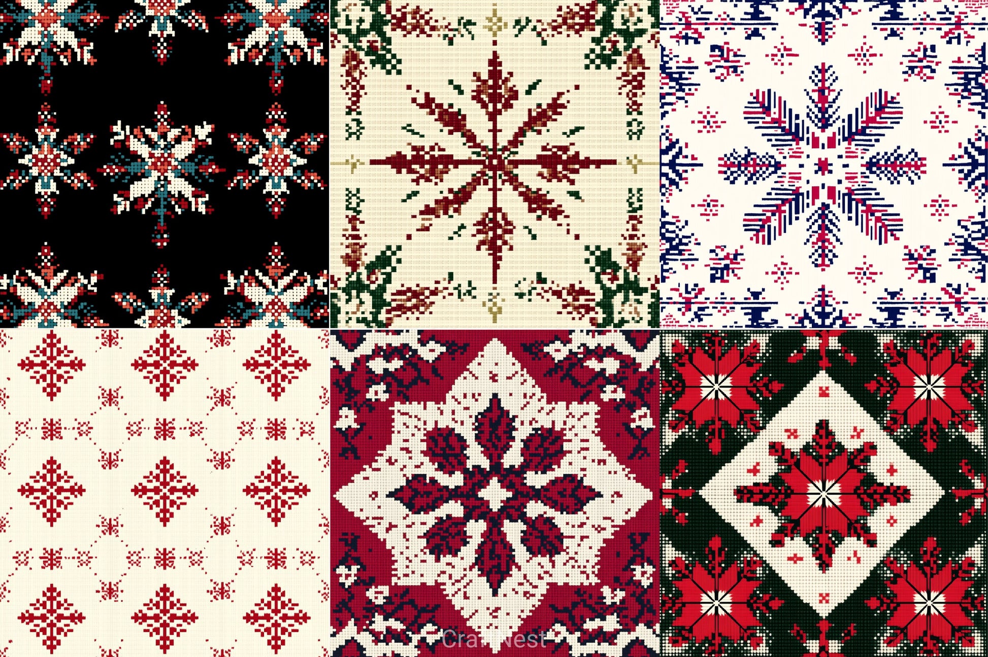 Christmas Pattern Background Clipart Bundle - CraftNest - Digital Crafting and Art