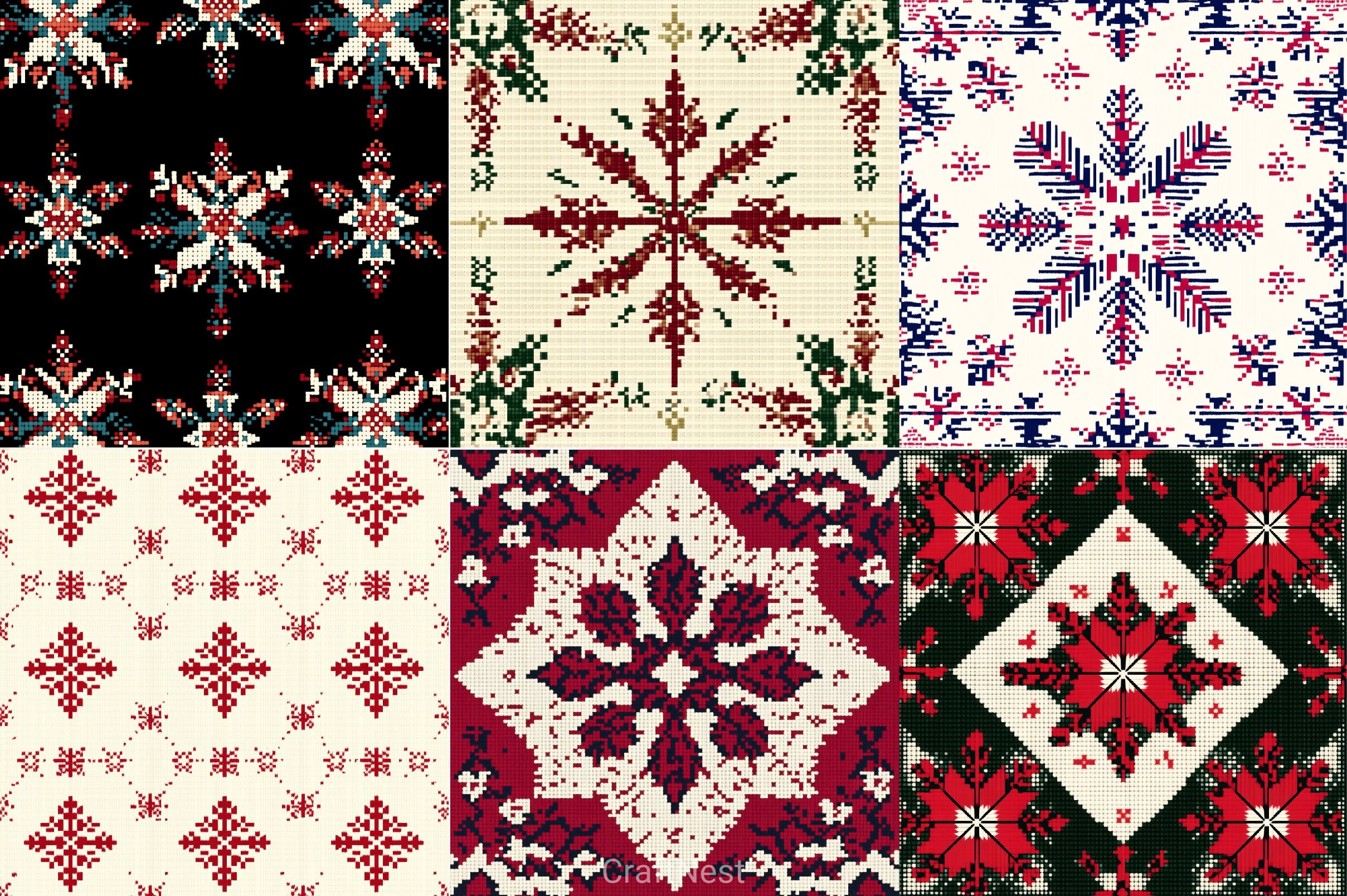Christmas Pattern Background Clipart Bundle - CraftNest - Digital Crafting and Art