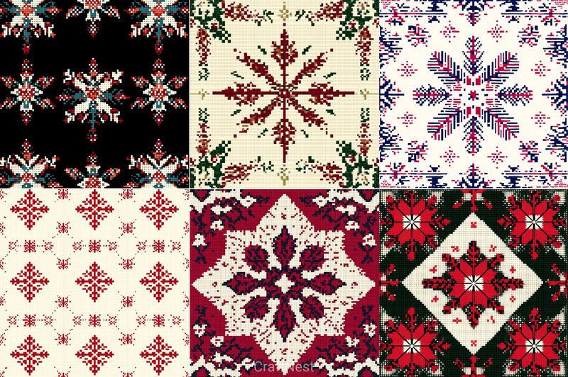 Christmas Pattern Background Clipart Bundle - CraftNest - Digital Crafting and Art