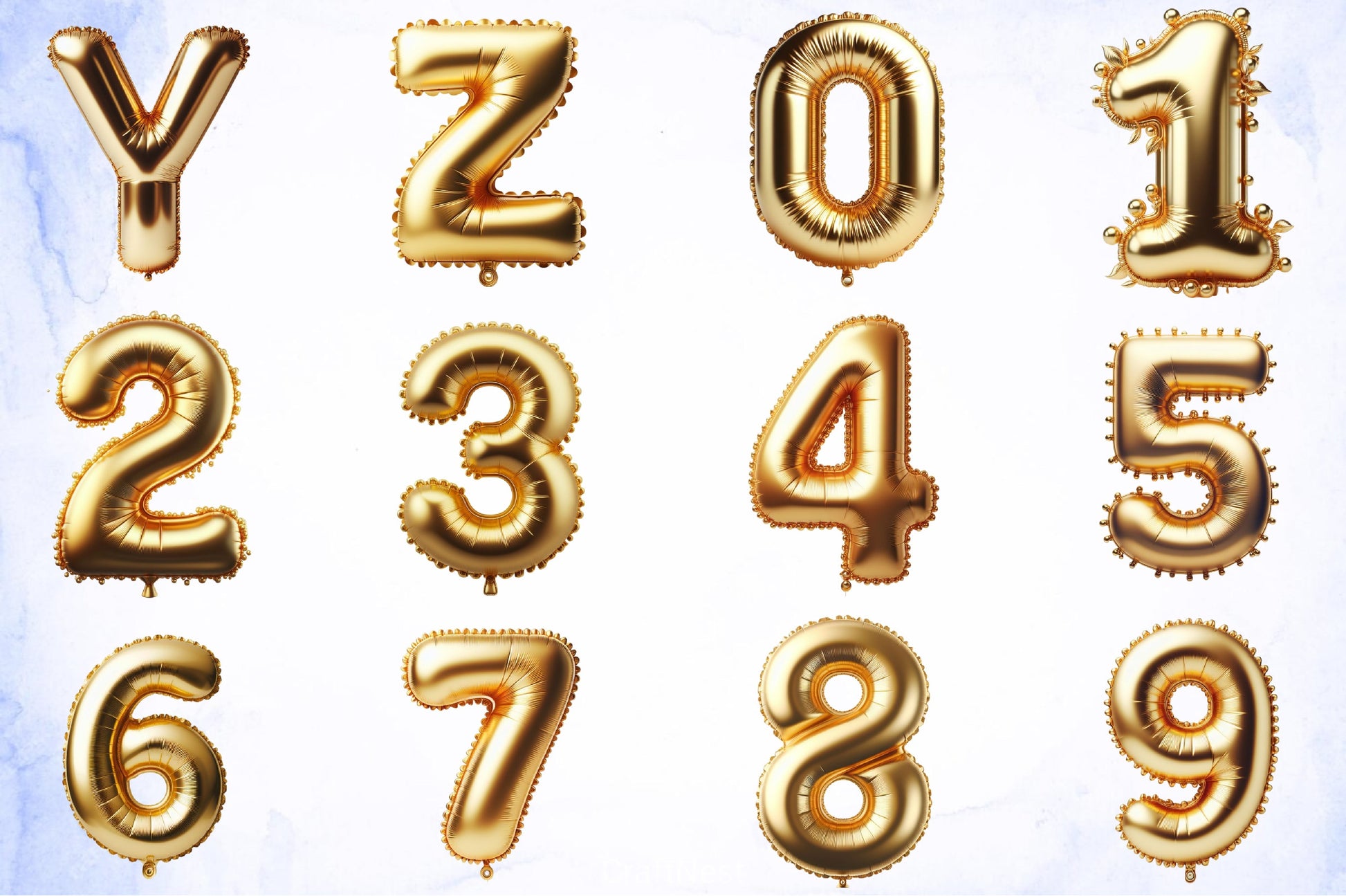 Golden Balloon Alphabet Clipart Bundle - CraftNest - Digital Crafting and Art