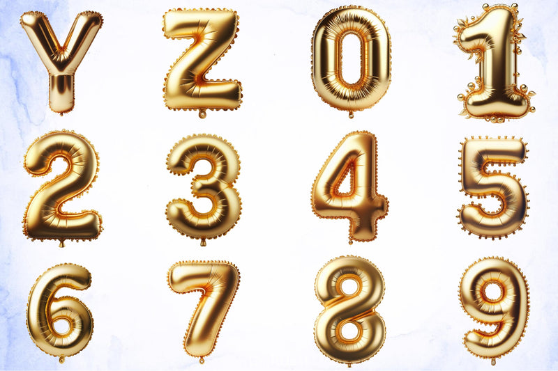 Golden Balloon Alphabet Clipart Bundle - CraftNest - Digital Crafting and Art