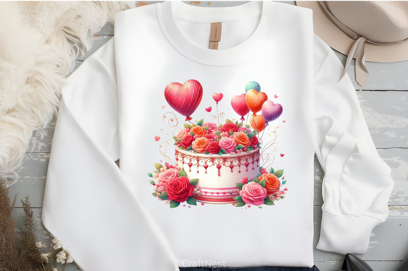 Valentine Cake Clipart Bundle - CraftNest - Digital Crafting and Art