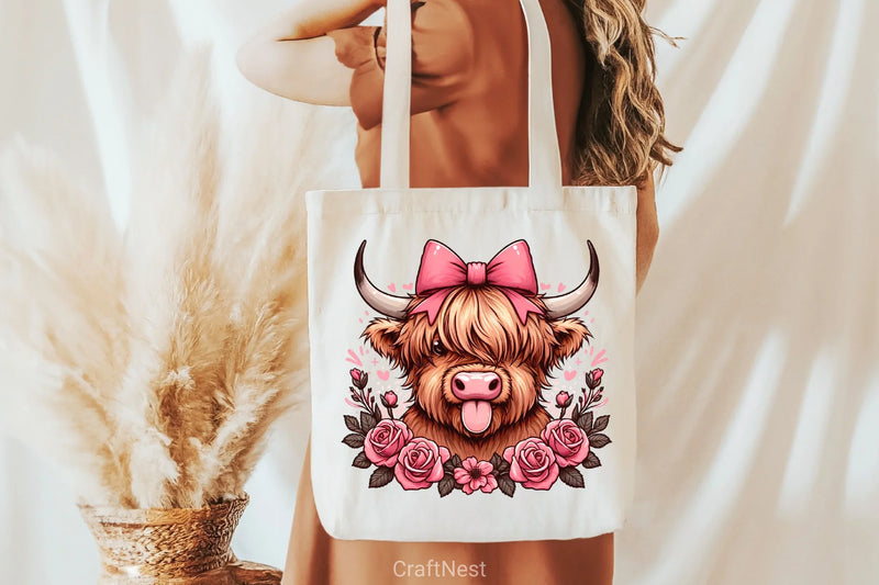 Highland Cow Valentine Clipart Bundle 4 - CraftNest - Digital Crafting and Art