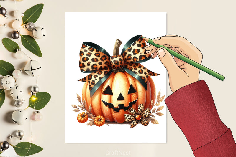 Halloween Pumpkin Bow Clipart Bundle - CraftNest - Digital Crafting and Art
