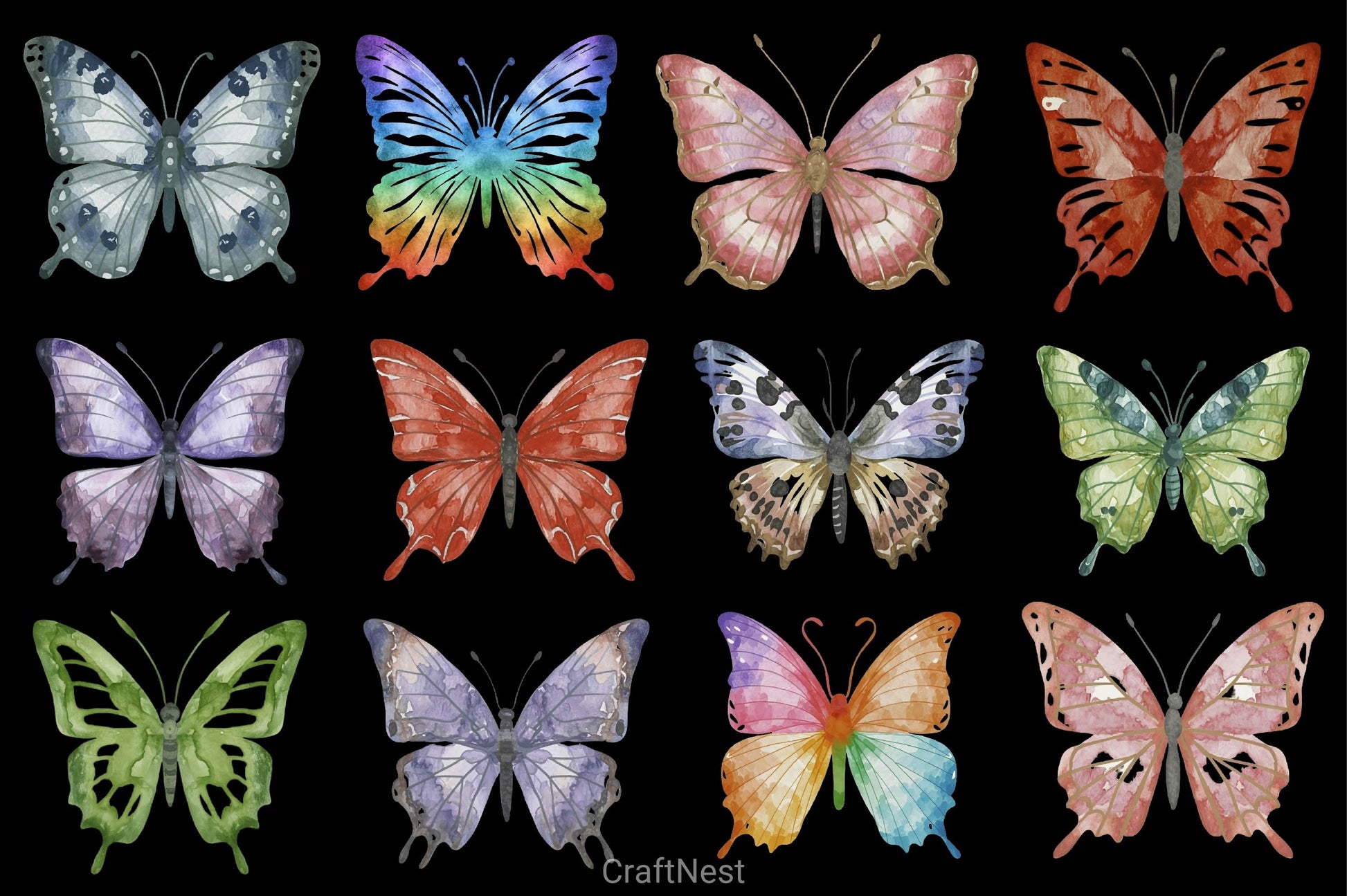 Butterfly Clipart Bundle 29 - CraftNest - Digital Crafting and Art