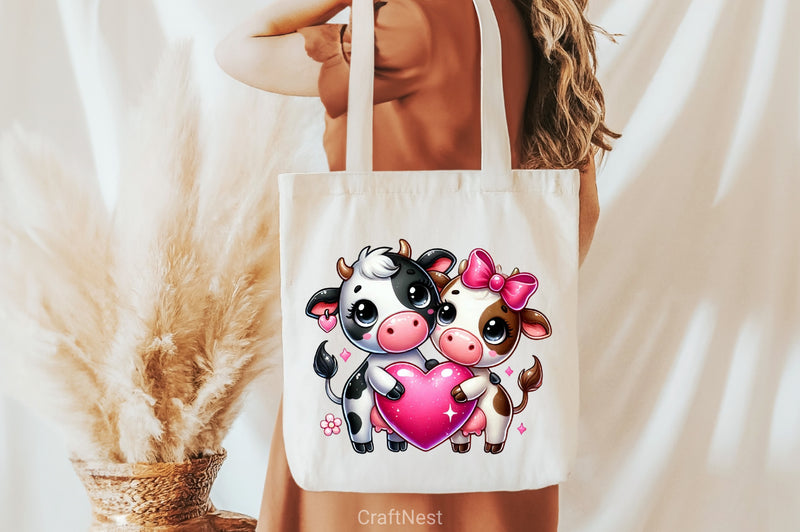 Valentine Couple Cow Clipart Bundle - CraftNest - Digital Crafting and Art