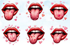 Sexy Lips Valentine Clipart Bundle - CraftNest - Digital Crafting and Art