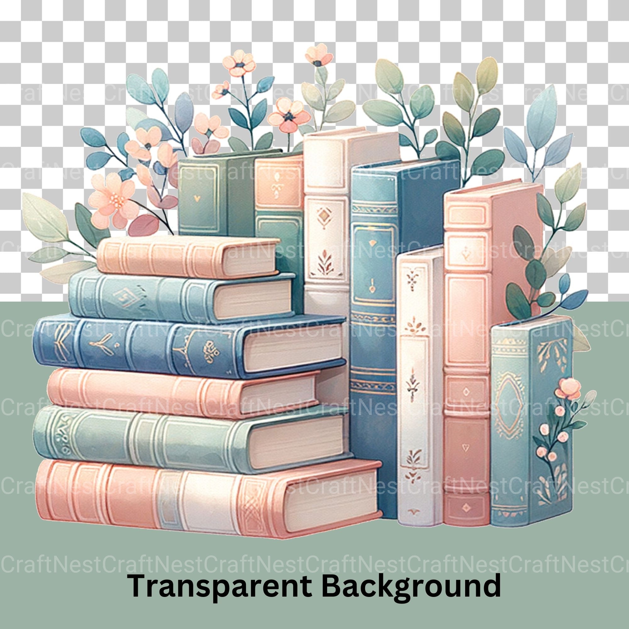 Boho Books Clipart Bundle - CraftNest - Digital Crafting and Art