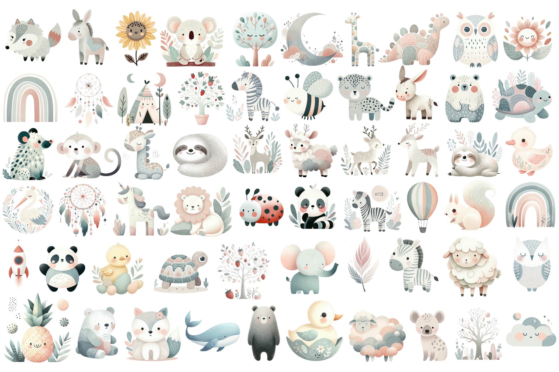 Boho Doodle Baby Clipart Bundle - CraftNest - Digital Crafting and Art