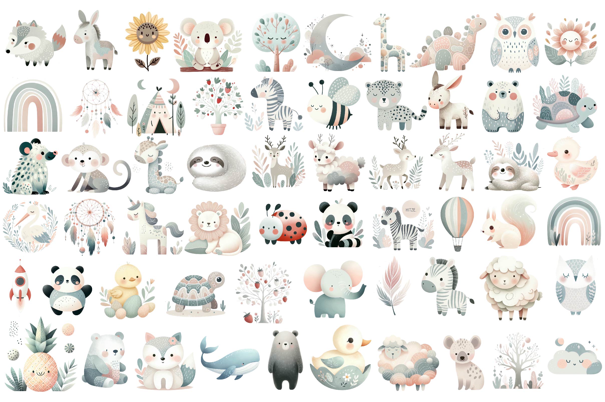 Boho Doodle Baby Clipart Bundle - CraftNest - Digital Crafting and Art