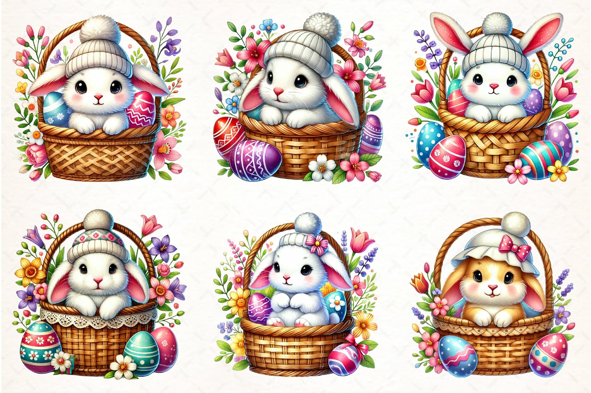 Easter Bunnies Clipart Bundle - CraftNest - Digital Crafting and Art
