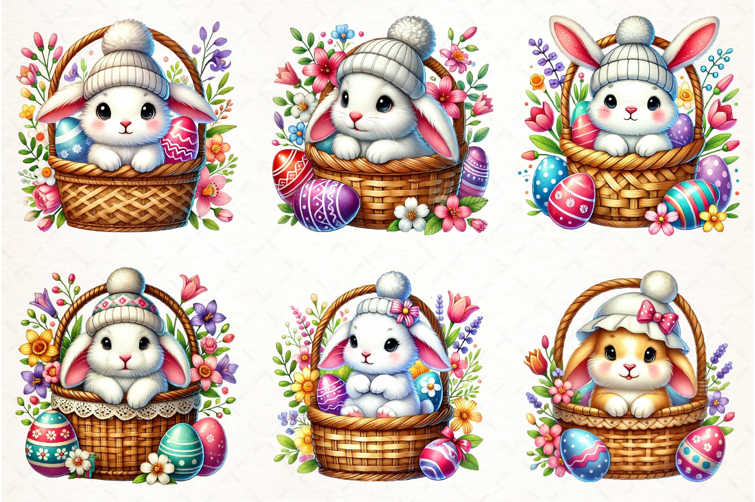 Easter Bunnies Clipart Bundle - CraftNest - Digital Crafting and Art