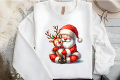 Christmas Santa & Reindeer Clipart Bundle - CraftNest - Digital Crafting and Art