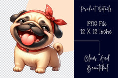 Funny Pug Dog Clipart Bundle - CraftNest - Digital Crafting and Art
